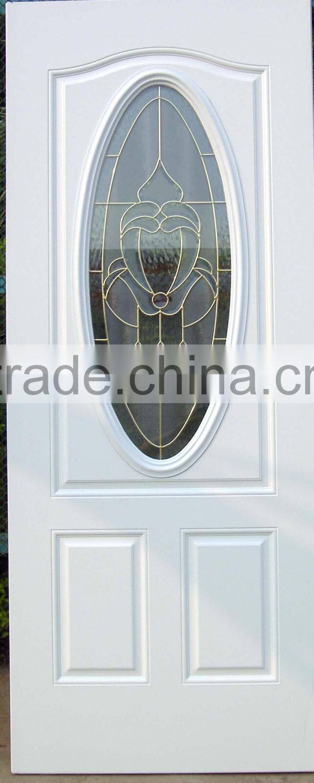 exterior steel door ,flush door with full view glass