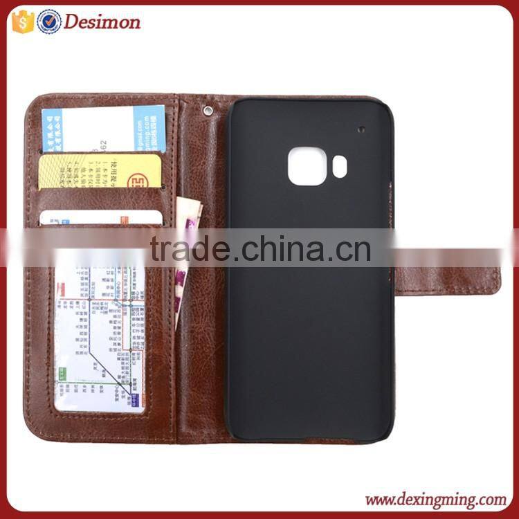 Super slim leather flip wallet case for htc one m9 , for htc m9 cover case