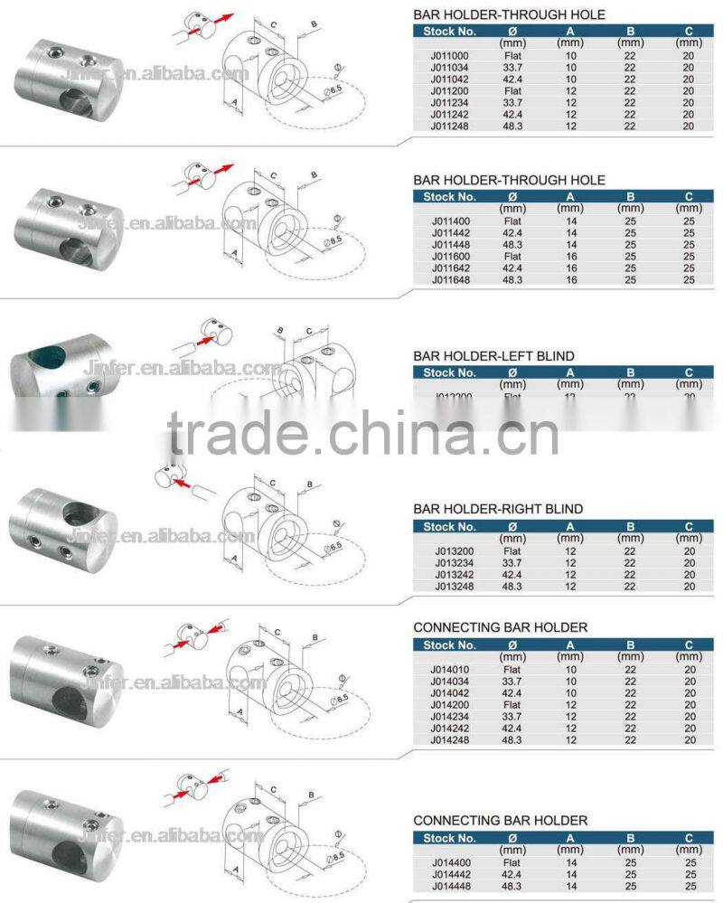 Stainless steel Bar Holder, bar connector