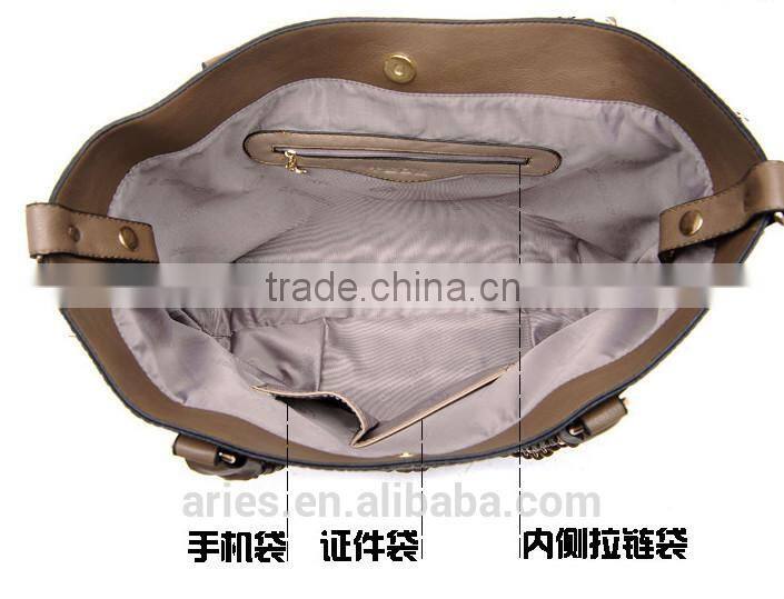 Trendy Italy designer women handbag with scarf decorative