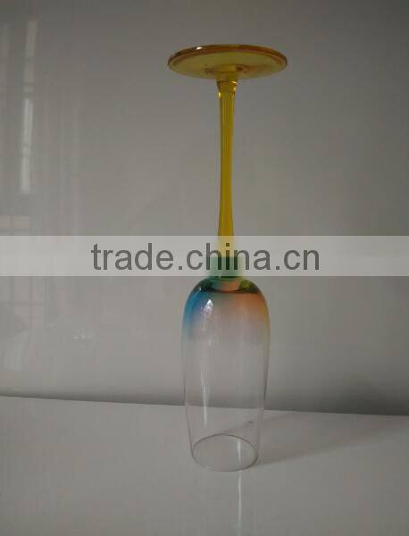 Yellow Base Glass Champagne Flute Bar Use Colored Champagne Glass Cup Goblet Colored Cup Goblet Glass Champagne Flute