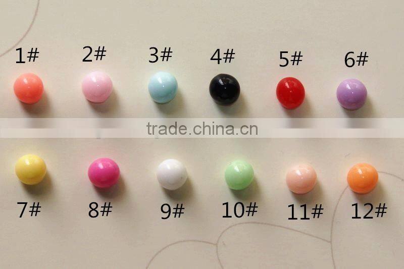Wholesale Sweet Candy Color Nail Art Design Newest 4mm Flat Back Half Round Resin Ball Beads Pearl Nail Decoration Wheel