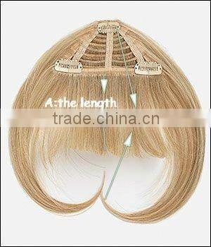 Quality clip-on human hair bang, more colors always on stock