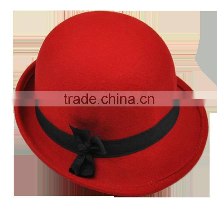 Wool Felt Bowler Trilby Hat for ladies