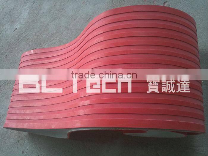 PVC conveyor belt with groove rubber