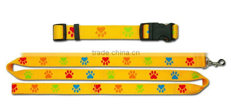 Customized sublimation printing pet leash and collar for sale