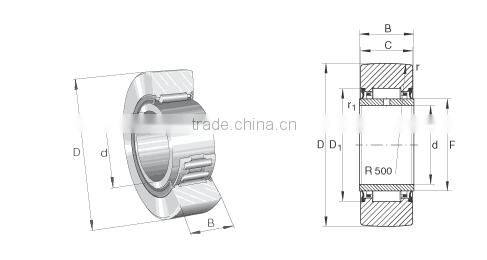 NA2210.2RS Machine type BRG cam follower bearing NA2210-2RS Yoke type track roller bearing