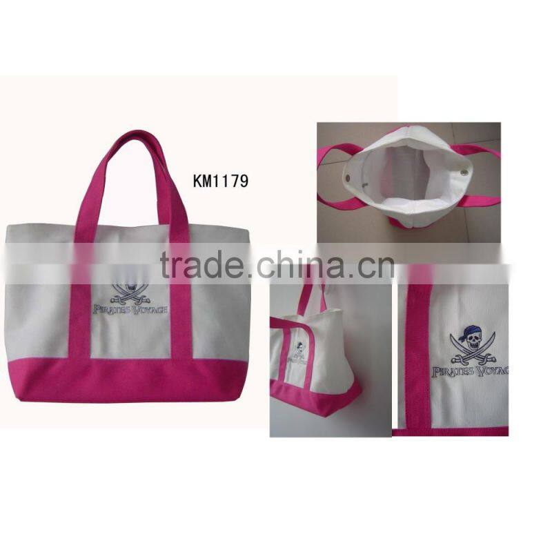 China wholesale OEM grocery women canvas bag embroidery