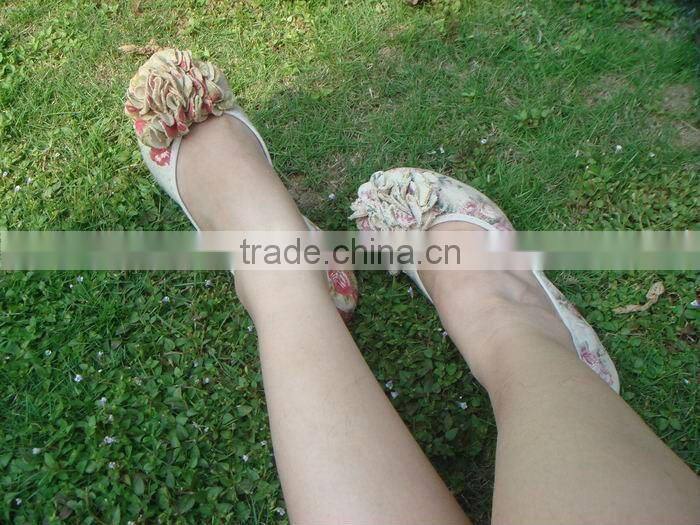Brand New Fashion Flower Print Fabric Cotton Ballet Shoes