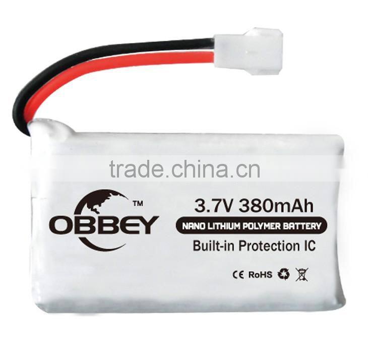 752035 3.7v 380mah ultra thin small battery for HubsonX4 H107d Udi SYMA X3 Walkera super-cp mini-cp MJX F47