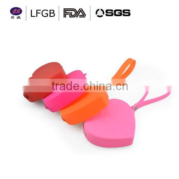 Fashionable and heart shape hot sale silicone change wallet