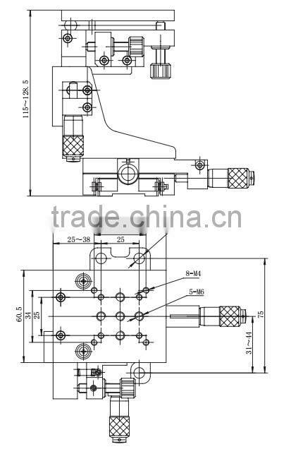 5-Axis Crossed-Roller Bearing Translation Stage