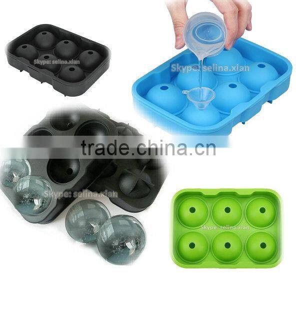 2015 new Promotion Silicone ice ball mold/ice ball maker, hot selling 6cavity silicone ice ball mold / cheap silicone ice ball