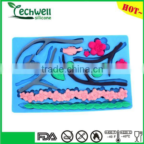 interesting silicone cookie stamp with wooden handle