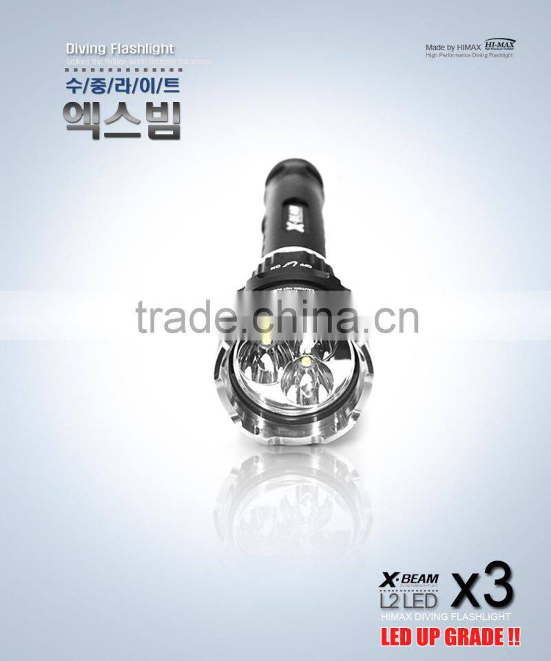 High Quality 3000 Lumen Magnetic Scuba Diving Powerful Led Flashlight