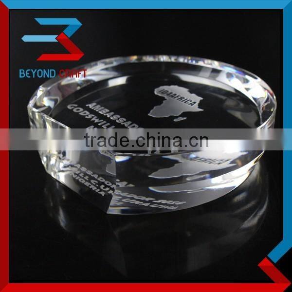 Round Shape Crystal Plaque with Custom Logo Engraving