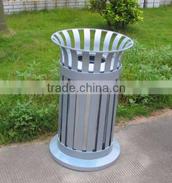Powder coating steel and wood outdoor garden dustbin wooden waste bin