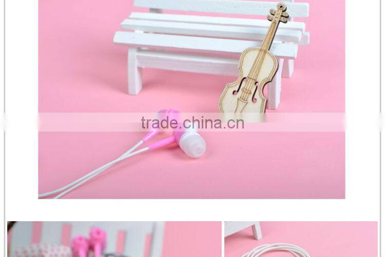 ULDUM noise isolation tone rose plastic headphone with mic for mp3 music player