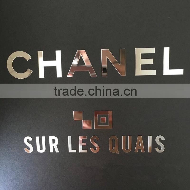china factory small metal english acrylic 3d logo design letter