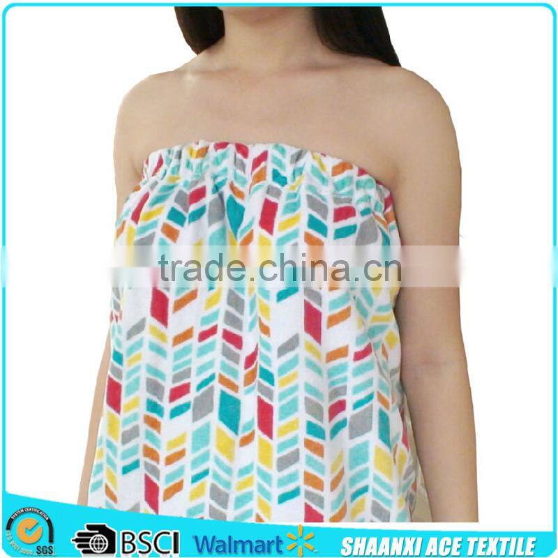 Blue color microfiber super soft girl bath skirt one color print girl towel skirt in microfiber