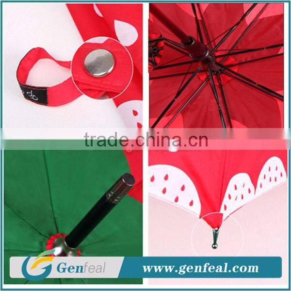 21 inch Polyester fabrice fruit design red automatic ladies umbrella