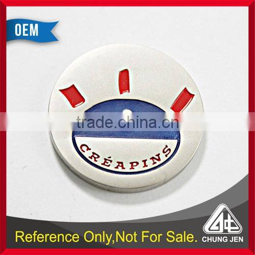 Best selling soft enamel/ cloisonne laser logo nickel metal trolley token