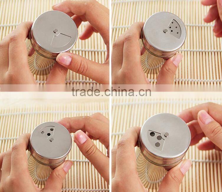 High quality Glass bottles with stainless steel coating Spice & Pepper Shakers/spice container / glass salt and pepper shakers