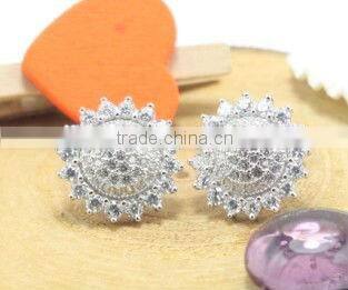 New best selling valentine's day romantic design 925 sterling slver earrings gift with heart shaped ruby cz for woman and girls