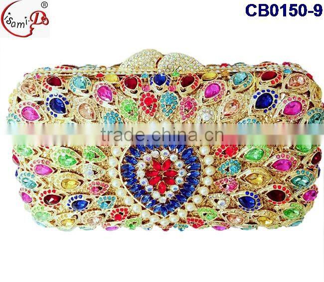 CB0150(1-10) 2016 new design hot sale elegant and luxury Rhinestones African Handbag with Variety of styles