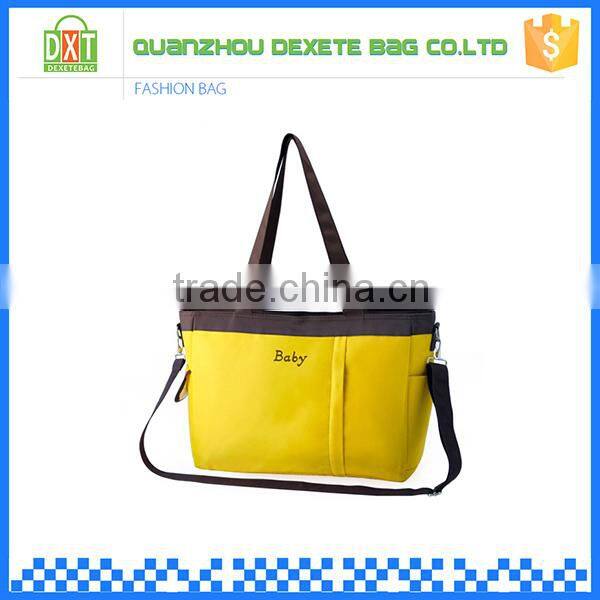 Microfiber portability yellow shoulder adult mommy bag