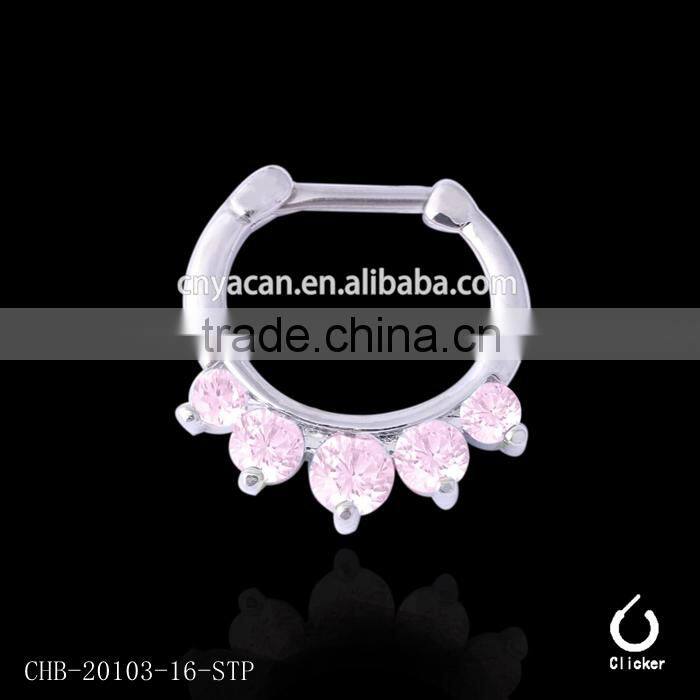 Five Pronged Opalites 16 gauge nose rings