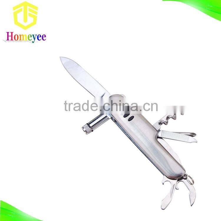 stainless steel 11 in 1 Multipurpose Camping Knife with led light