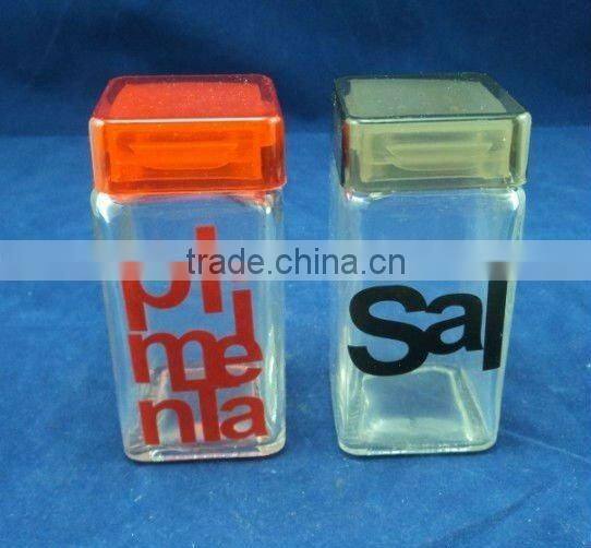120ml glass jars square slat and pepper shakers