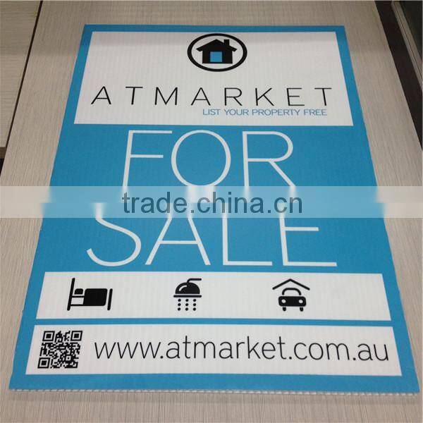 Single color corrugated fluted plastic sign,corriboard,coreflute sign board