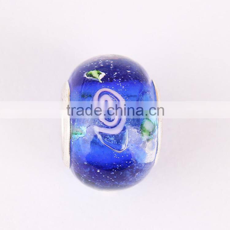 Yiwu glass beads fashion blue european glass beads making jewelry