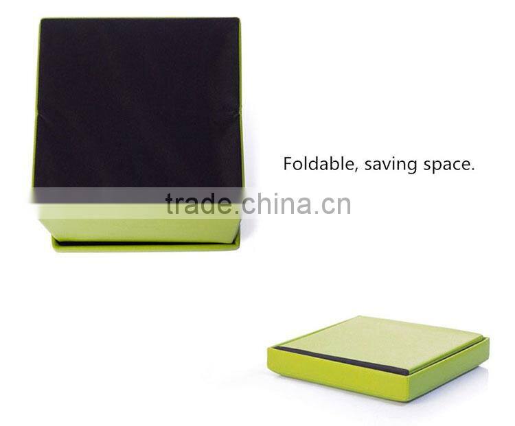 Cube Faux Leather Folding Storage Ottoman, Foot Rest Stool Footrest