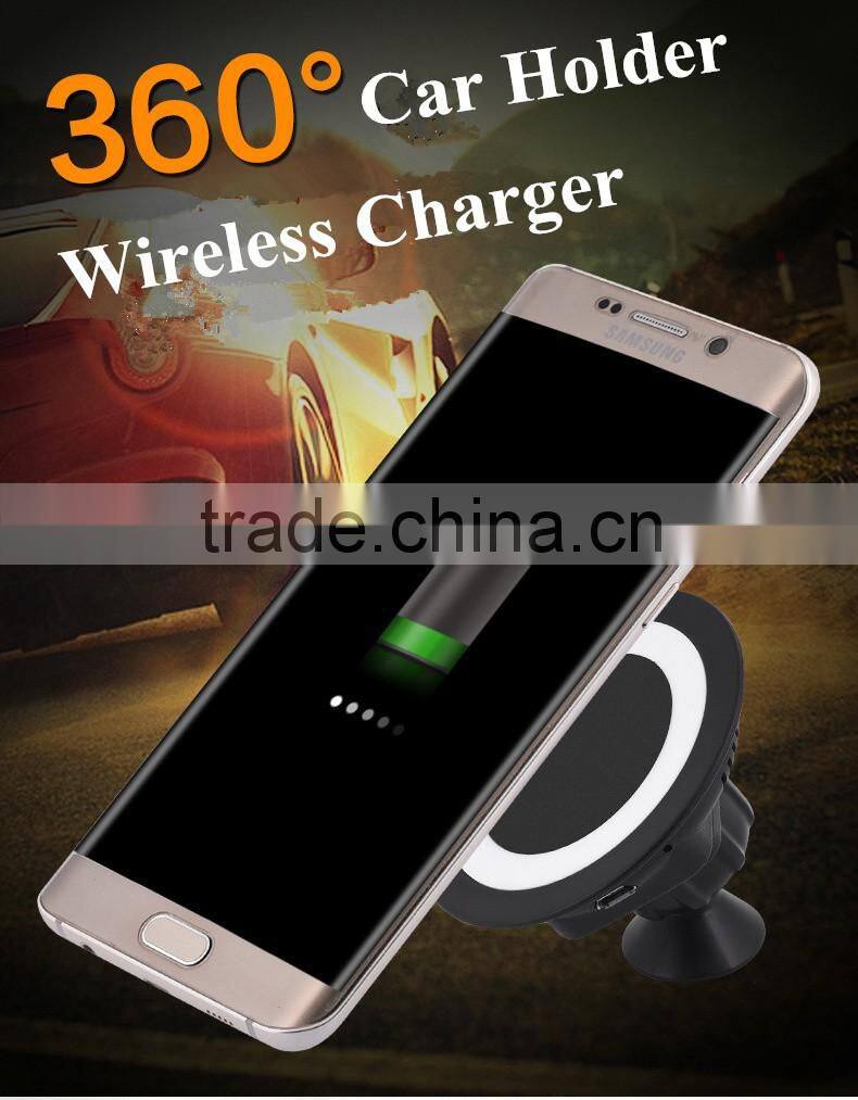 QI Car Holder Wireless Charger Charing Pad for iPhone6 6s Plus Samsung s5 s6 Nokia Lumia LG Nexus Univesal Wireless Charger