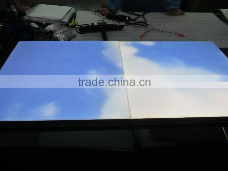 Frameless Patent Product Surface Mount 48W 0~10V/1~10V Dimming 595X595MM LED Ceiling Sky Panel with 3528 SMD LED