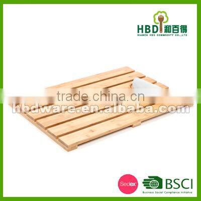 Bamboo bathroom floor mat , bath mat on floor