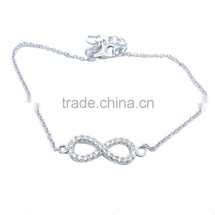 Bulk sale cheap fashion 8 charm bracelet in silver