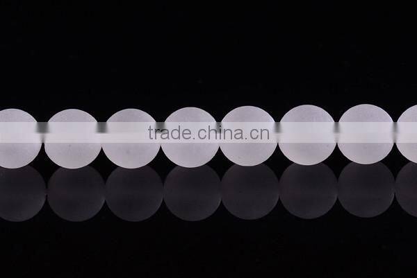 AAA Grade natural round clear quartz frosted beads 10mm
