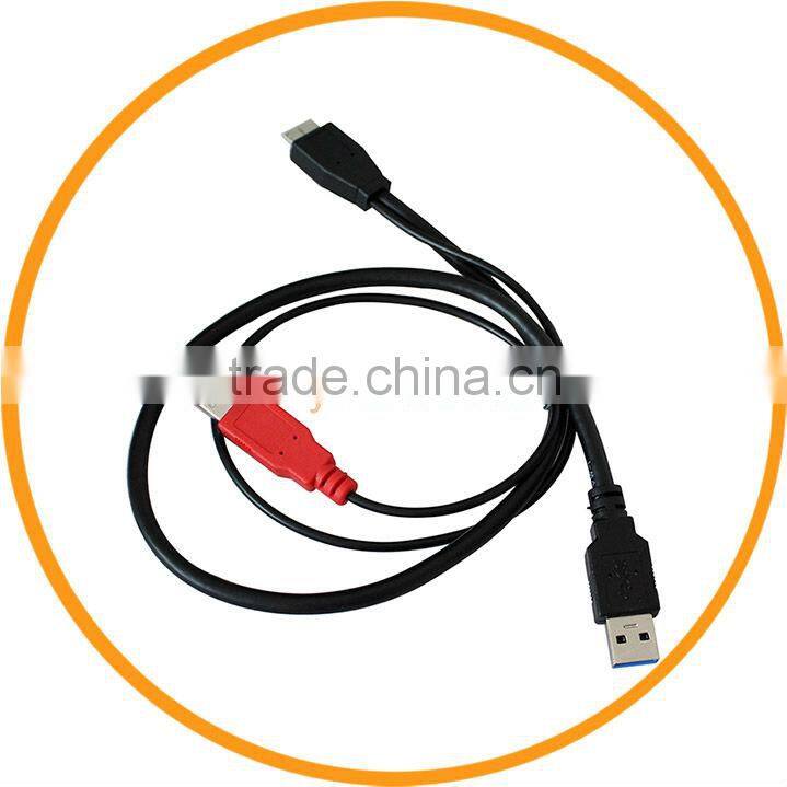 0.5M USB 3.0 Y Cable Micro Type B Male to Standard Type A Male + Power Supply from dailyetech