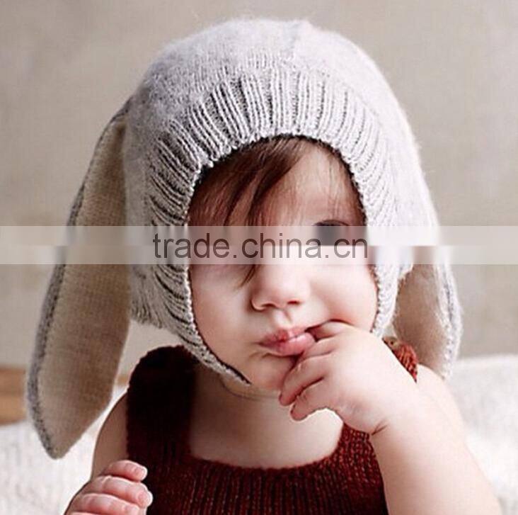 2015 Autumn Winter New Baby Hat Kids Baby Beanie Bebes Crochet Beanie Rabbit Cap