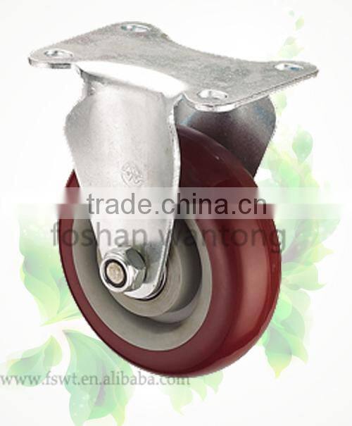 Black Stent Medium Duty Polyurethane Fixed Hardware Caster Wheel