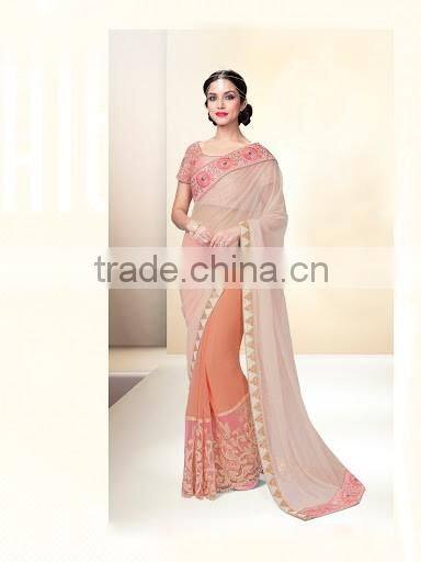 Marine Blue Georgette Saree