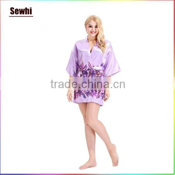 Comfortable Satin printed bathrobe/pajamas for women