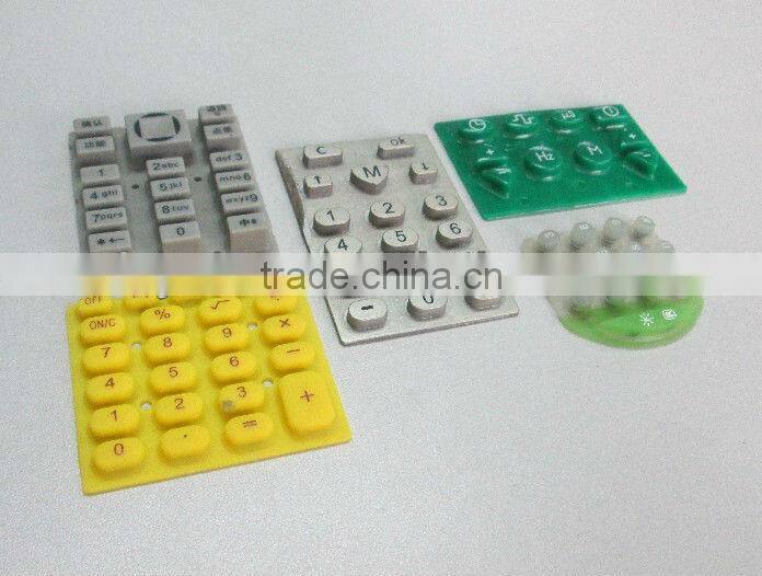 India silicone keypads with conductive carbon pills spray laser back-lighted button silicone silicone silkscreen buttons