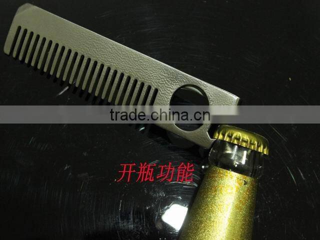 Titanium Multi-functional Metal Teeth Comb and Titanium Hair Comb with Bottle Opener