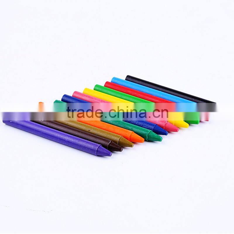 Promotional 24 finger colour plastic crayons for kids non toxic in blister ,artist professional drawing wax crayon manufacturer