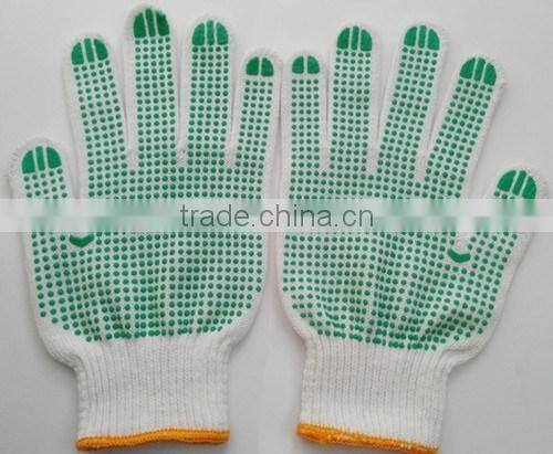 BSSAFETY China supplier poly cotton knitted pvc dotted safety gloves, cheap work gloves